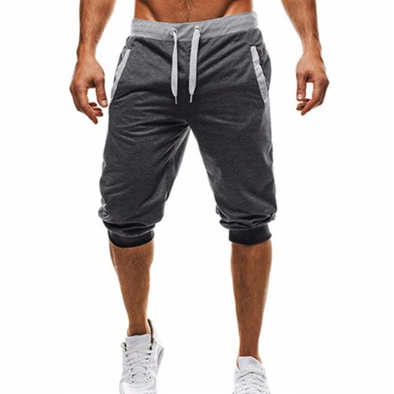 Summer men Leisure Men Knee Length Shorts Color Patchwork Joggers Shor