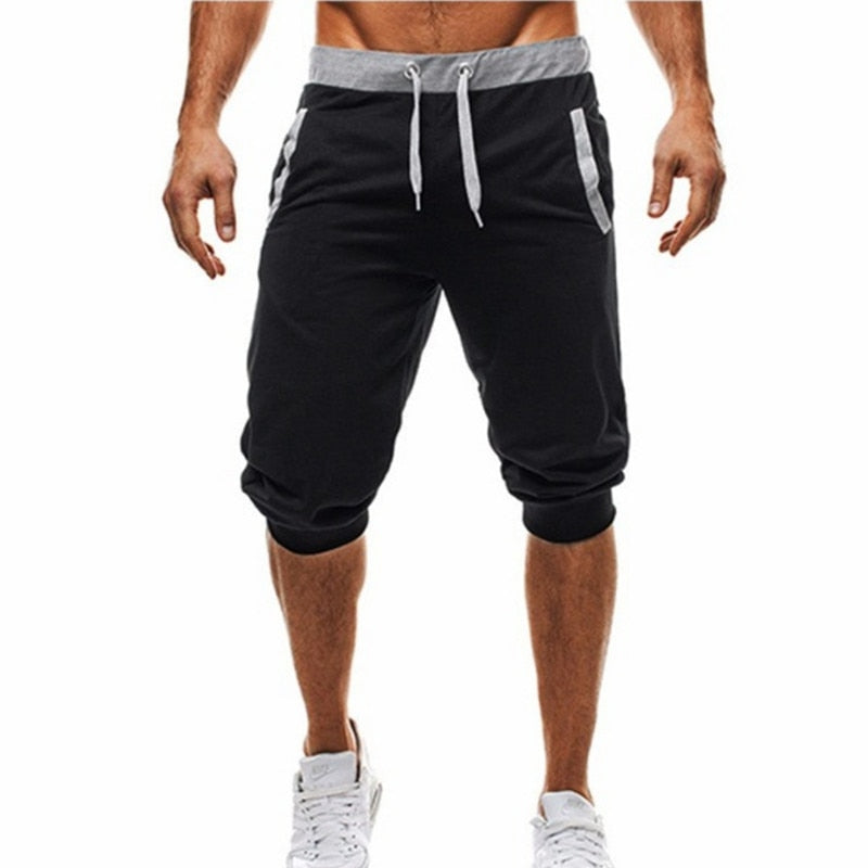 Summer men Leisure Men Knee Length Shorts Color Patchwork Joggers Short Sweatpants Trousers Men
