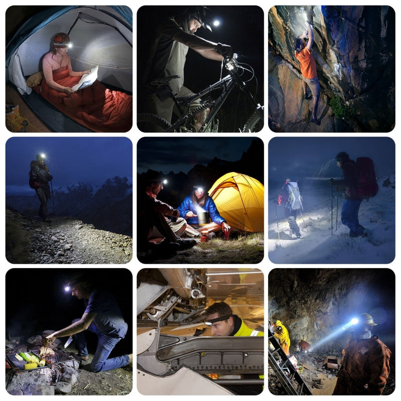 Super bright Powerfull Headlamp Rechargeable LED Headlight Body Motion Sensor Head Flashlight Camping Torch Light Lamp With USB