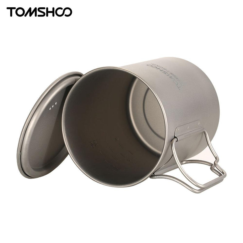750ml Ultralight Titanium Cup Cookware Outdoor Portable Water Cup Mug Tableware Cooking