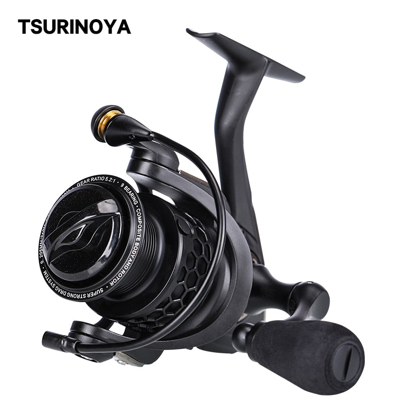 TSURINOYA NA 2000  3000 4000 5000 9BB 5.2:1 Grae Ratio Saltwater Fishing Reels Lightweight Spinning Fishing Reel Long shot