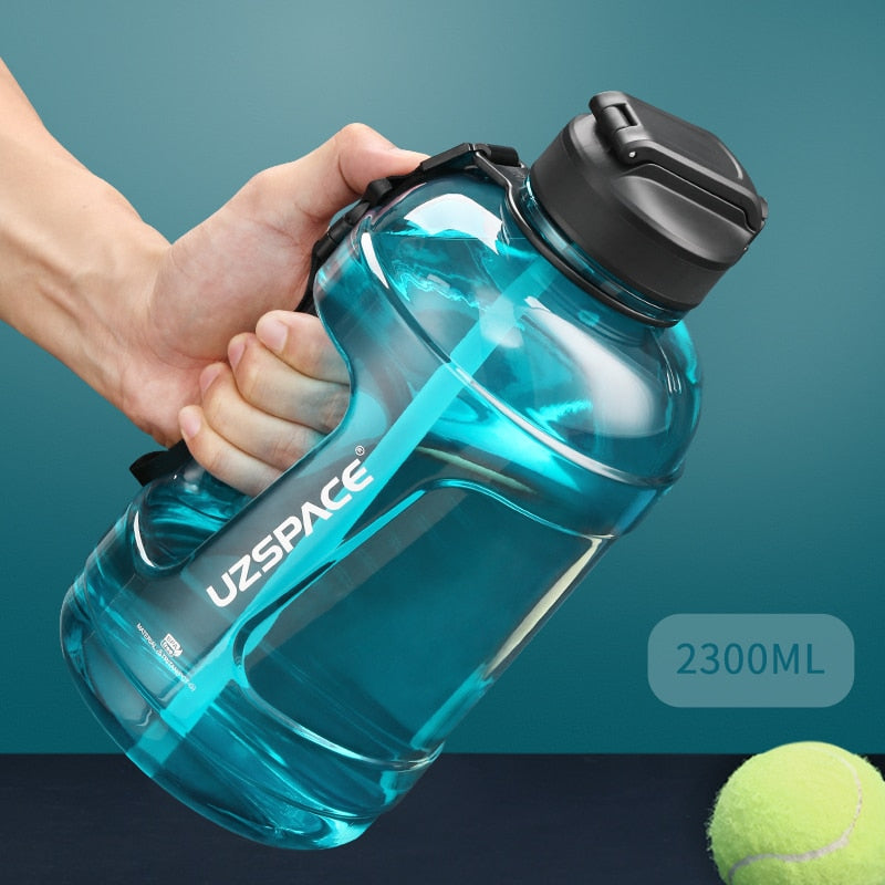 2.3L 2000ML Water Bottle with Straw Clear Large-capacity Plastic Drinking Bottle