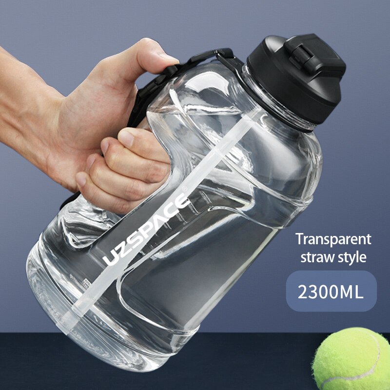 2.3L 2000ML Water Bottle with Straw Clear Large-capacity Plastic Drinking Bottle