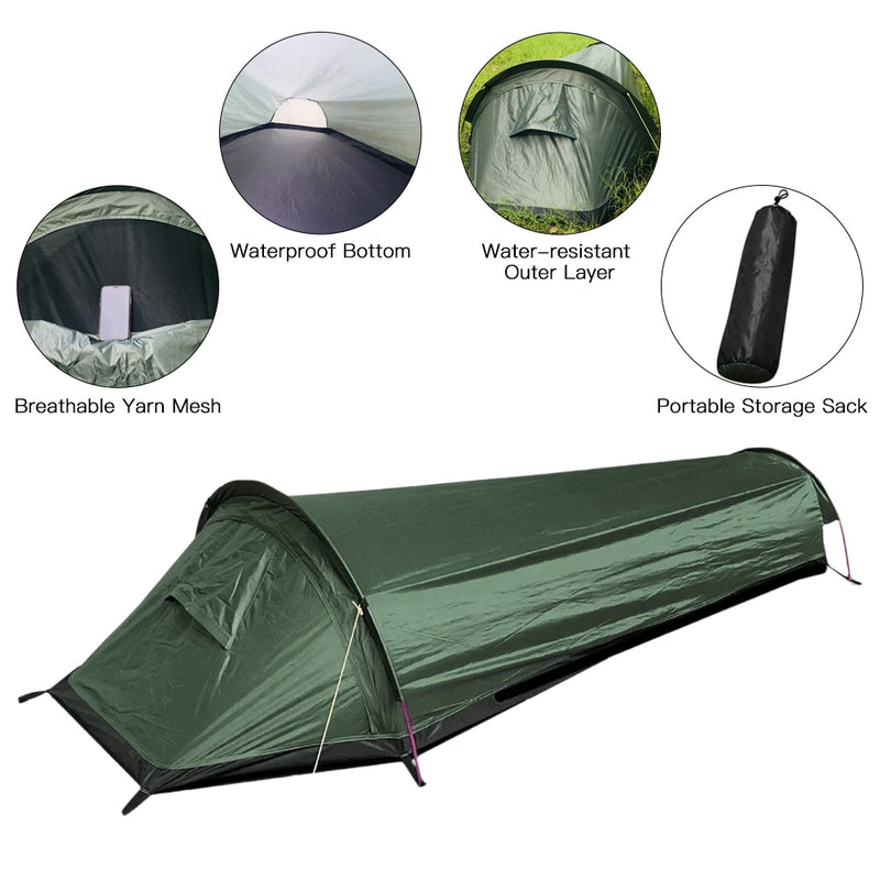 Ultralight Tent Backpacking Tent Outdoor Camping Sleeping Bag Tent Lightweight Single Person Tent
