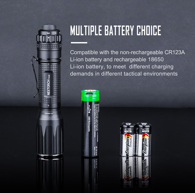 1300 Lumens LED Tactical Flashlight 18650 Battery Bright Rechargeable Waterproof