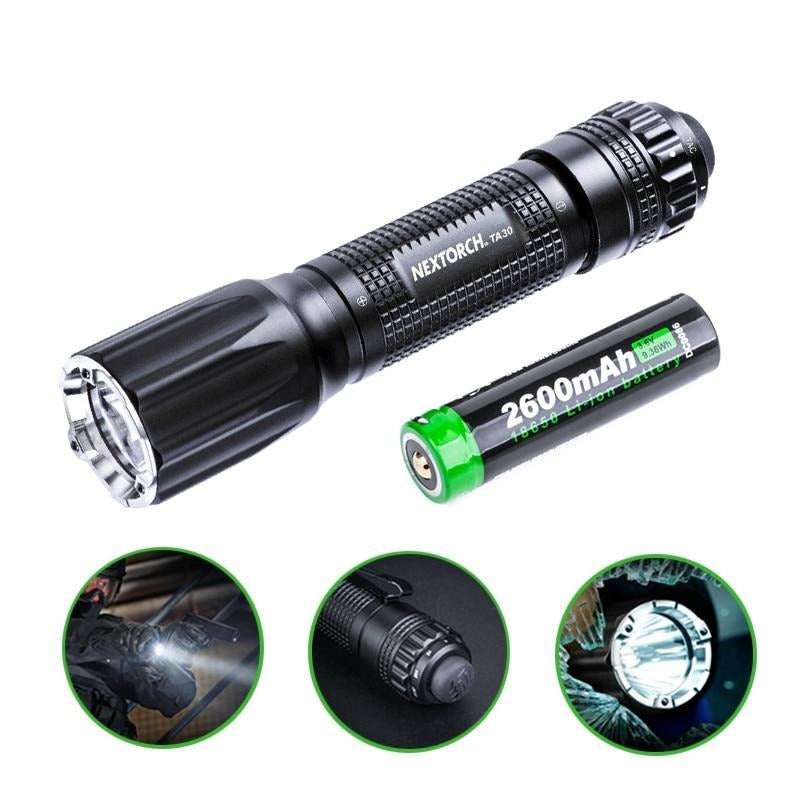 1300 Lumens LED Tactical Flashlight 18650 Battery Bright Rechargeable Waterproof