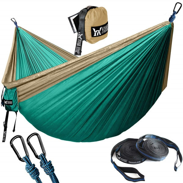 Upgrade Camping Hammock with Hammock Tree Straps Portable Parachute Nylon Hammock for Backpacking
