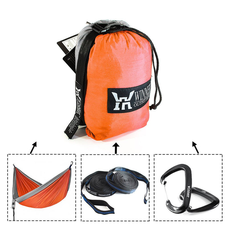 Upgrade Camping Hammock with Hammock Tree Straps Portable Parachute Nylon Hammock for Backpacking