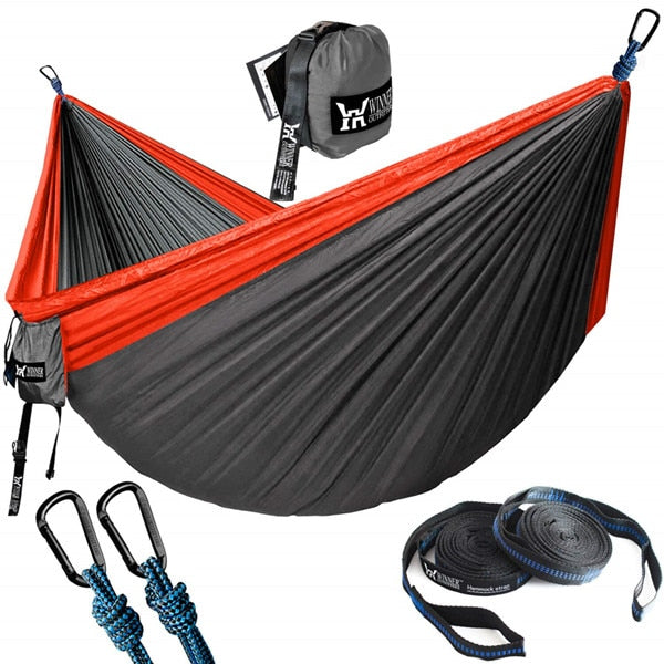 Upgrade Camping Hammock with Hammock Tree Straps Portable Parachute Nylon Hammock for Backpacking