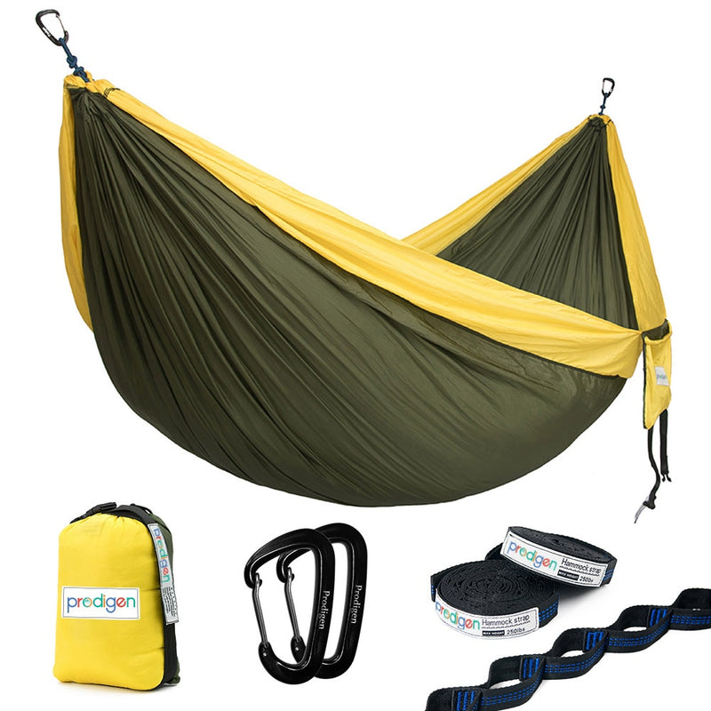 Upgrade Camping Hammock with Hammock Tree Straps Portable Parachute Nylon Hammock for Backpacking