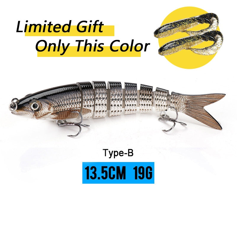 VTAVTA 14cm 23g Sinking Wobblers Fishing Lures Jointed Crankbait Swimbait 8 Segment Hard Artificial Bait For Fishing Tackle Lure