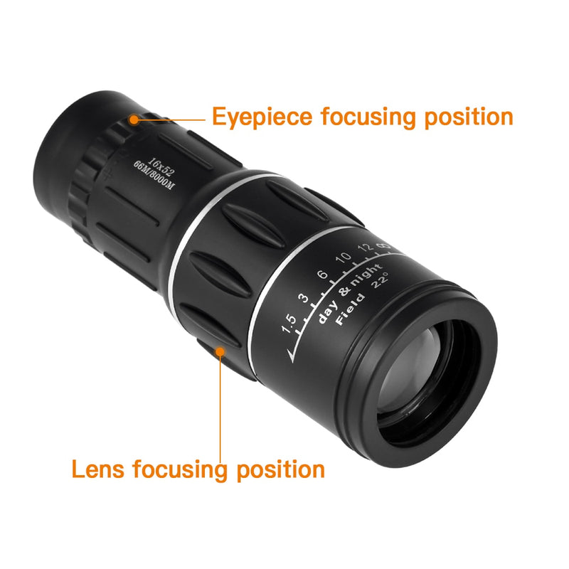 Vastar Portable 16 X 52 Telescope Monocular High Power HD Binoculars Theatrical Eyepiece For Hunting