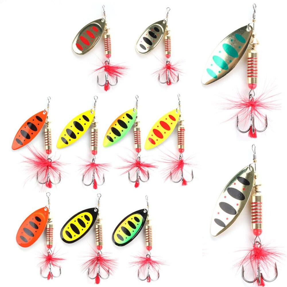 W.P.E Brand Spinner Lure 1pcs 6.5g/10g/13.5g 18 color with Treble Hook Metal Spoon Lure Hard Fishing Lure Fishing Tackle Bait