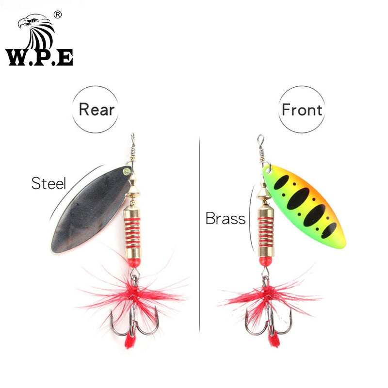 W.P.E Brand Spinner Lure 1pcs 6.5g/10g/13.5g 18 color with Treble Hook Metal Spoon Lure Hard Fishing Lure Fishing Tackle Bait