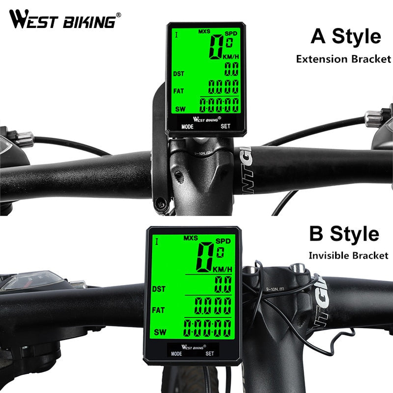 WEST BIKING Waterproof Bicycle Computer With Backlight Wireless Wired Bicycle Computer Bike