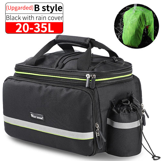 Waterproof Bike Seat Pannier Pack Luggage Cycling Bag 10-25L Bicycle Pannier Bag with Rain Cover