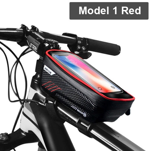 WILD MAN Rainproof Bicycle Bag Frame Front Top Tube Cycling Bag Reflective 6.5in Phone Case