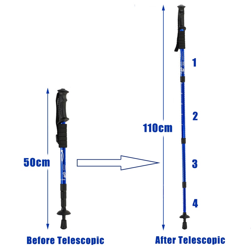 Walking Adjustable Trekking Pole Anti Shock Ultra Light Alpinism Poles Telescopic Ultralight