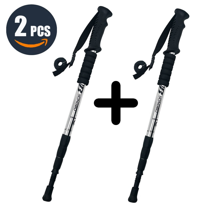 Walking Adjustable Trekking Pole Anti Shock Ultra Light Alpinism Poles Telescopic Ultralight