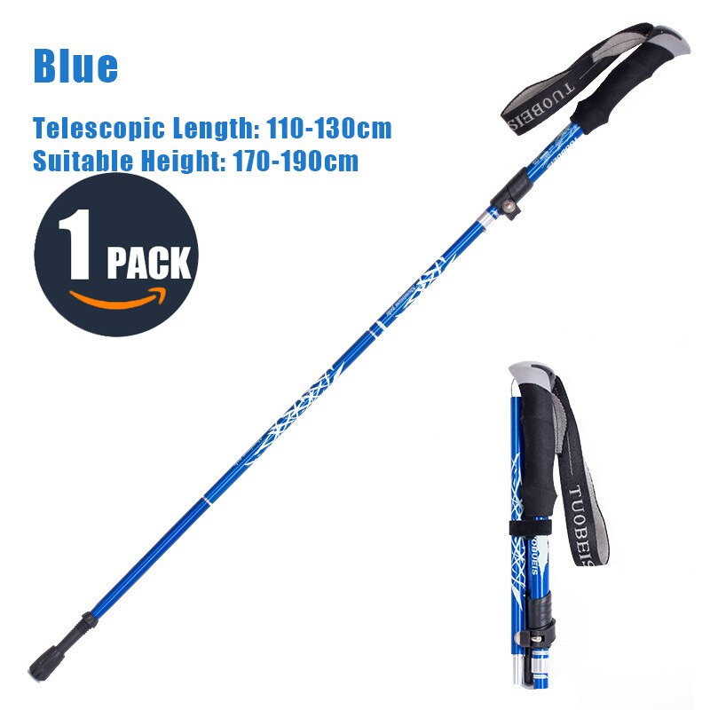 Walking Adjustable Trekking Pole Anti Shock Ultra Light Alpinism Poles Telescopic Ultralight