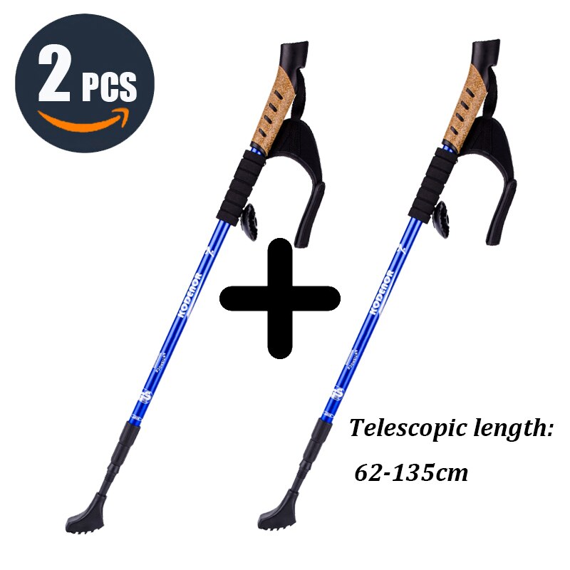 Walking Adjustable Trekking Pole Anti Shock Ultra Light Alpinism Poles Telescopic Ultralight