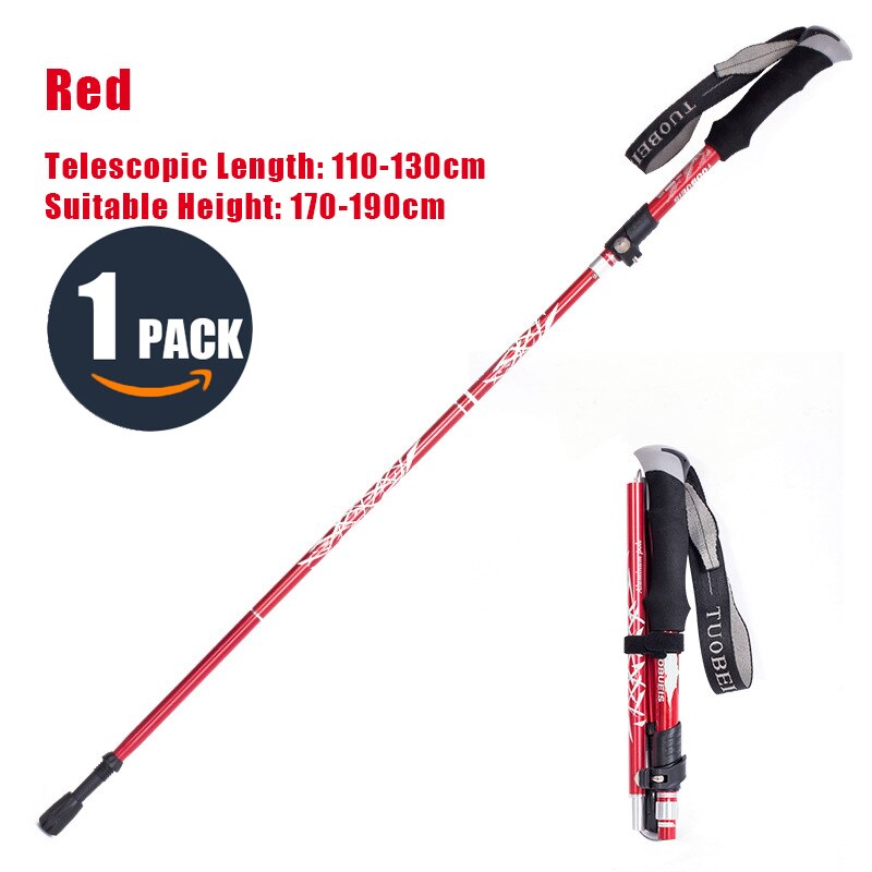 Walking Adjustable Trekking Pole Anti Shock Ultra Light Alpinism Poles Telescopic Ultralight