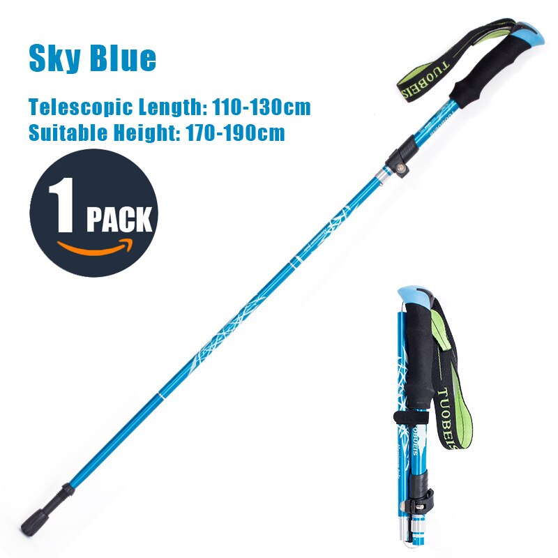 Walking Adjustable Trekking Pole Anti Shock Ultra Light Alpinism Poles Telescopic Ultralight