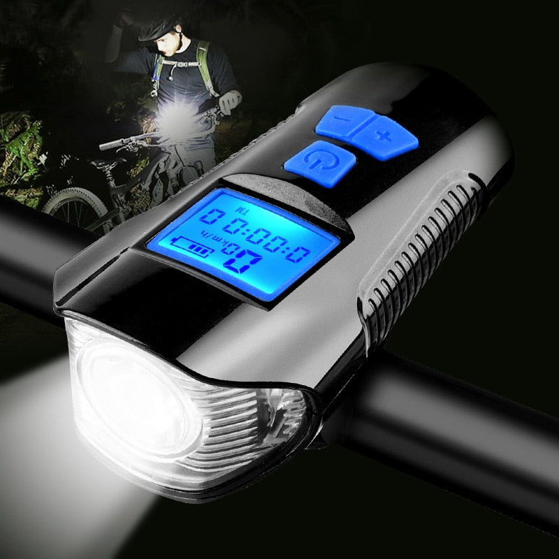 Waterproof Bicycle Light USB Charging Bike Front Light Flashlight Handlebar Cycling Head Light w/