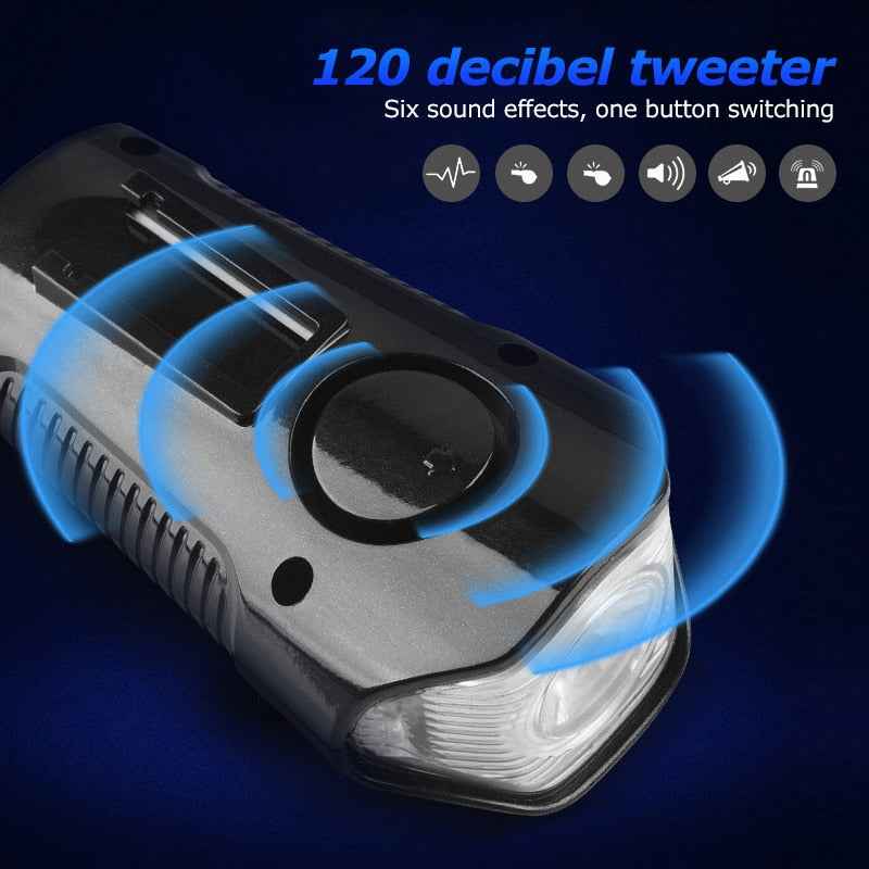 Waterproof Bicycle Light USB Charging Bike Front Light Flashlight Handlebar Cycling Head Light w/