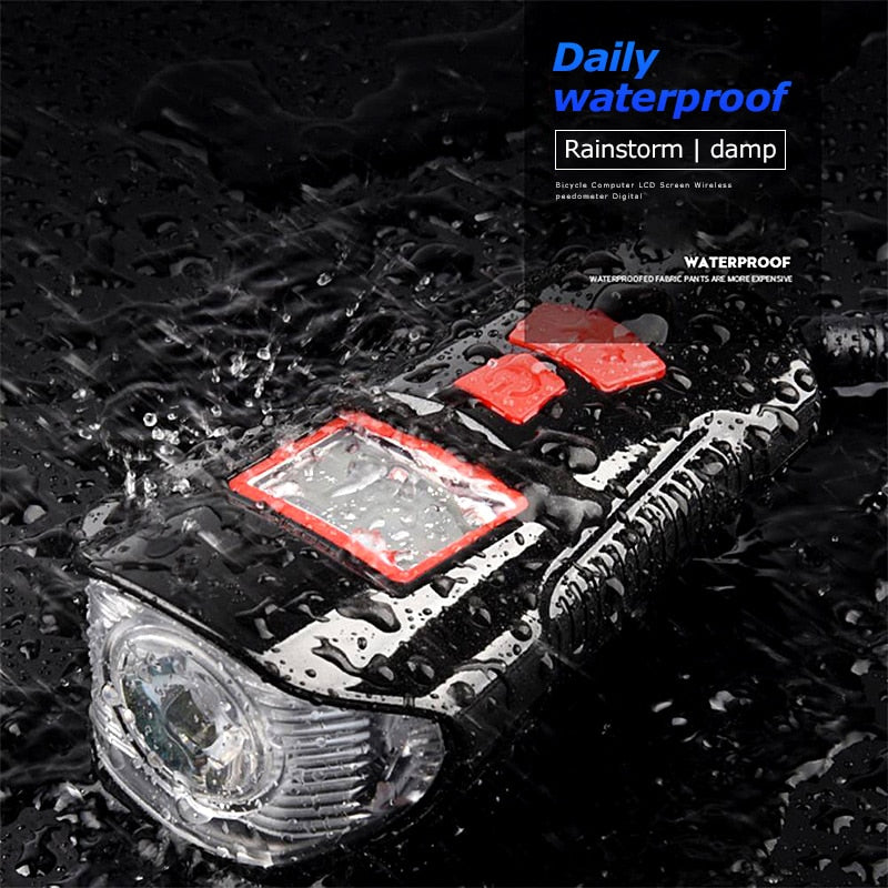 Waterproof Bicycle Light USB Charging Bike Front Light Flashlight Handlebar Cycling Head Light w/