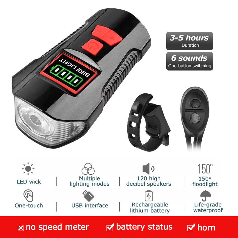 Waterproof Bicycle Light USB Charging Bike Front Light Flashlight Handlebar Cycling Head Light w/