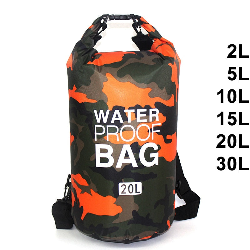 Waterproof Swimming Bag Dry Sack Camouflage Colors Fishing Boating Kayaking Storage Drifting Rafting
