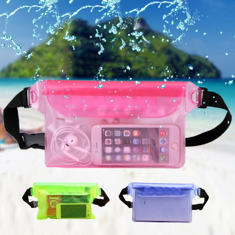 Waterproof Swimming Bag Ski Drift Diving Shoulder Waist Pack Bag Underwater Mobile Phone Bags Case