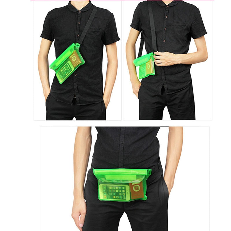 Waterproof Swimming Bag Ski Drift Diving Shoulder Waist Pack Bag Underwater Mobile Phone Bags Case