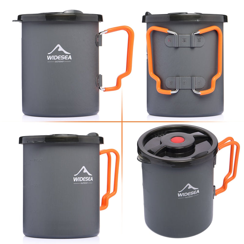 Widesea Camping Coffee Pot with French Press Outdoor Cup Mug Cookware for Hiking Trekking