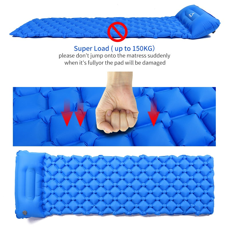 Widesea Camping Sleeping Pad Inflatable Air Mattresses Outdoor Mat Furniture Bed Ultralight