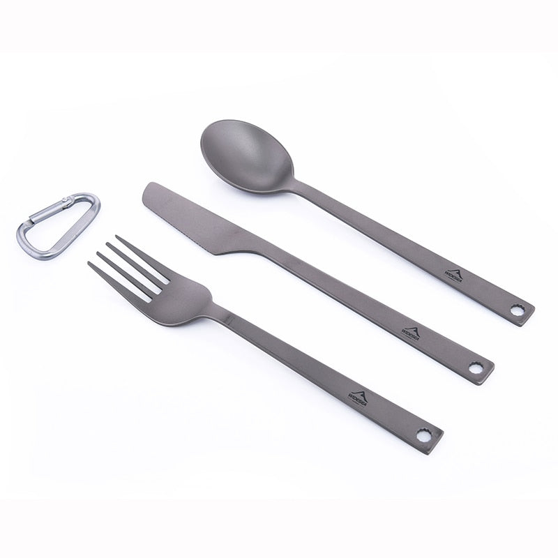 Widesea Titanium Spoon Fork Knife Set 50G Camping Tableware Ultralight  Travel Tourist Outdoor