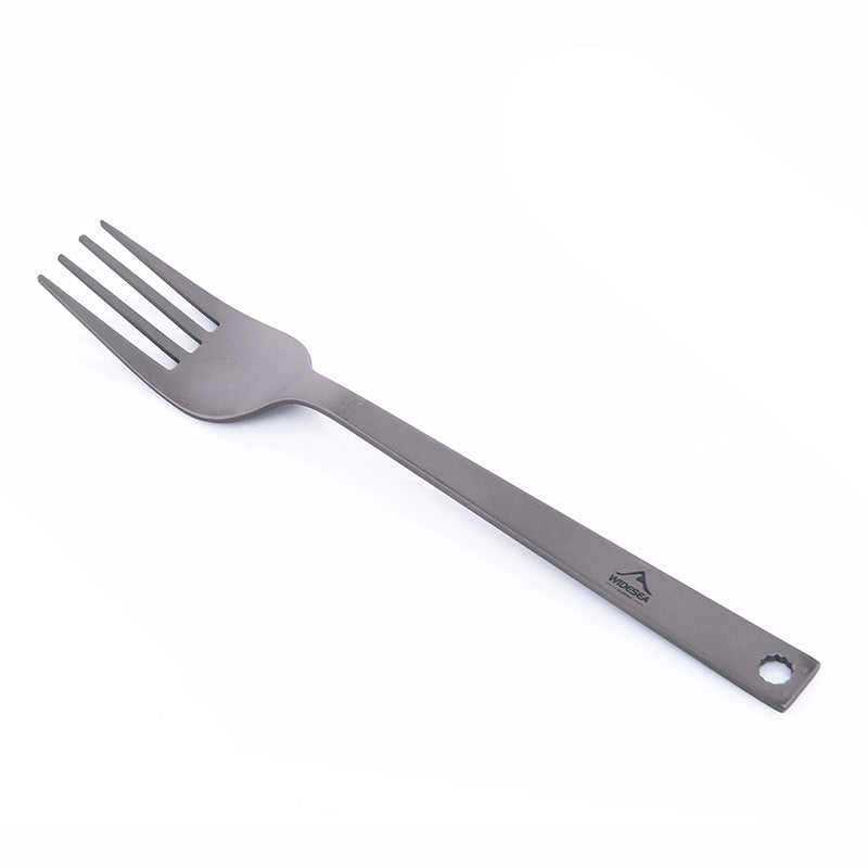 Widesea Titanium Spoon Fork Knife Set 50G Camping Tableware Ultralight  Travel Tourist Outdoor