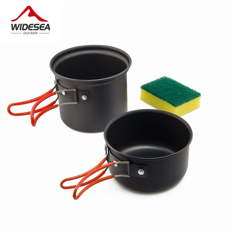 Widesea camping tableware outdoor cooking set camping cookware travel tableware pincin set hiking