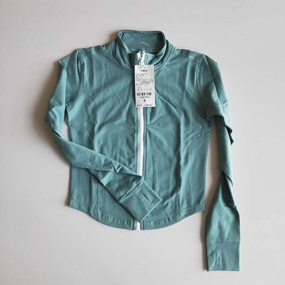 Women Sports Running Long-sleeved Standing-collar Zipper Gymnasium Fast-drying Blouse Women's