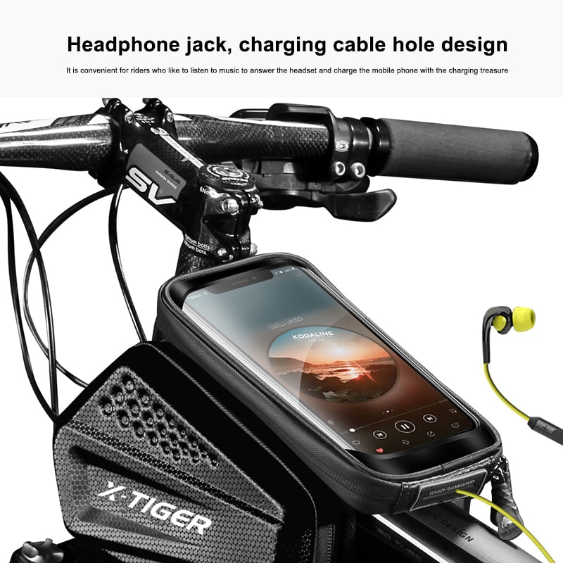 X-TIGER Rainproof Cycling Bag Shockproof Reflective Bike Bag Frame Front Phone Case Touchscreen MTB Bicycle Bag Accessories