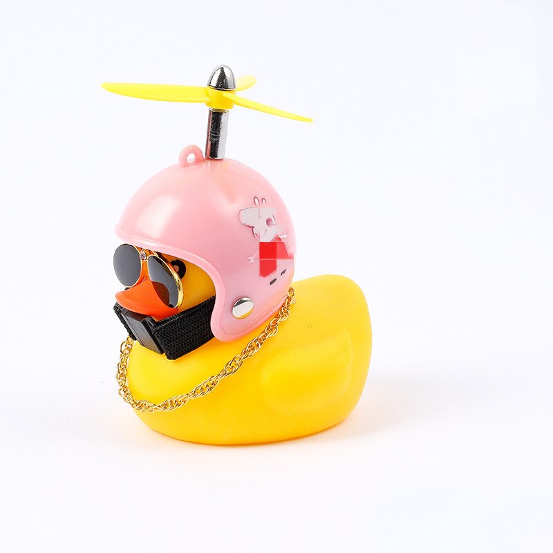 Yellow Duck Bicycle Bell Broken Wind Helmet Duck Bicycle Bells for Cycling with Lights