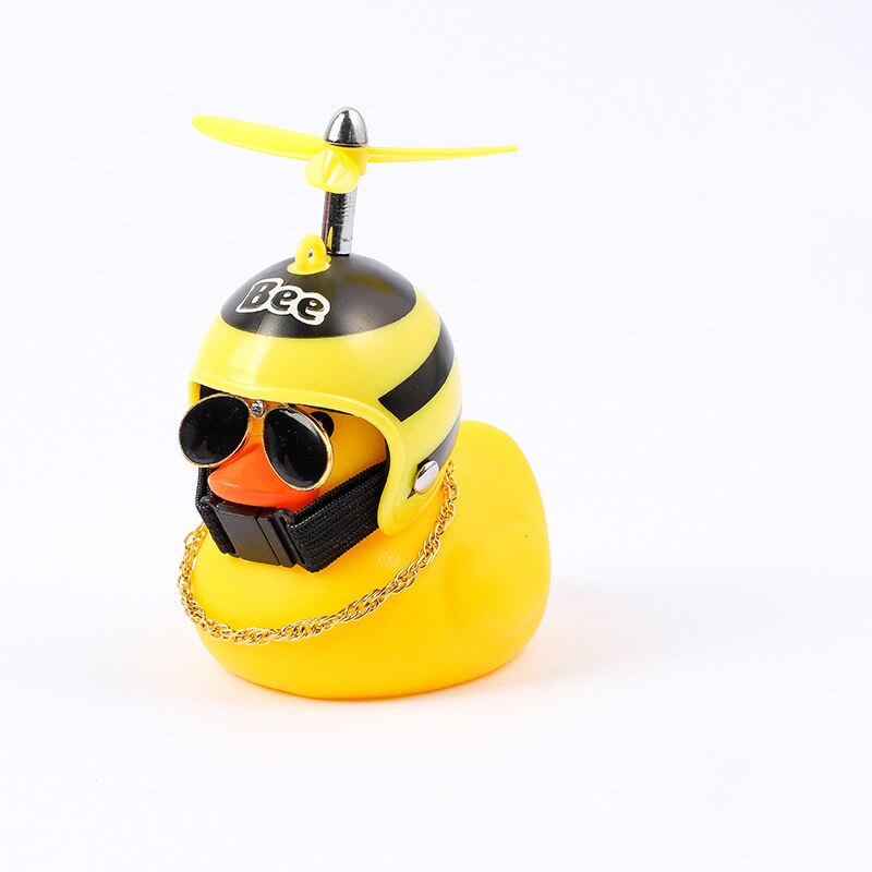 Yellow Duck Bicycle Bell Broken Wind Helmet Duck Bicycle Bells for Cycling with Lights