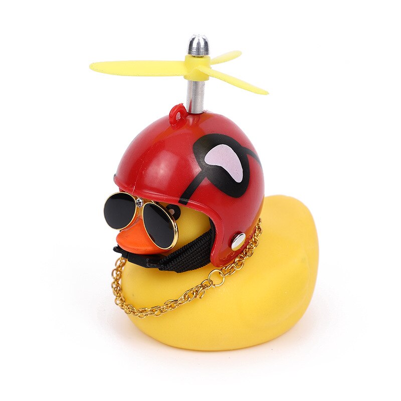 Yellow Duck Bicycle Bell Broken Wind Helmet Duck Bicycle Bells for Cycling with Lights