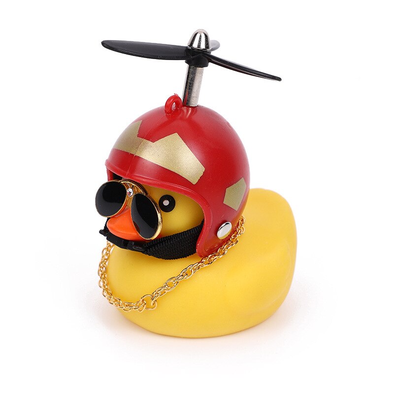 Yellow Duck Bicycle Bell Broken Wind Helmet Duck Bicycle Bells for Cycling with Lights