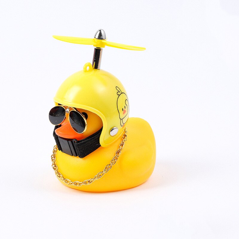 Yellow Duck Bicycle Bell Broken Wind Helmet Duck Bicycle Bells for Cycling with Lights