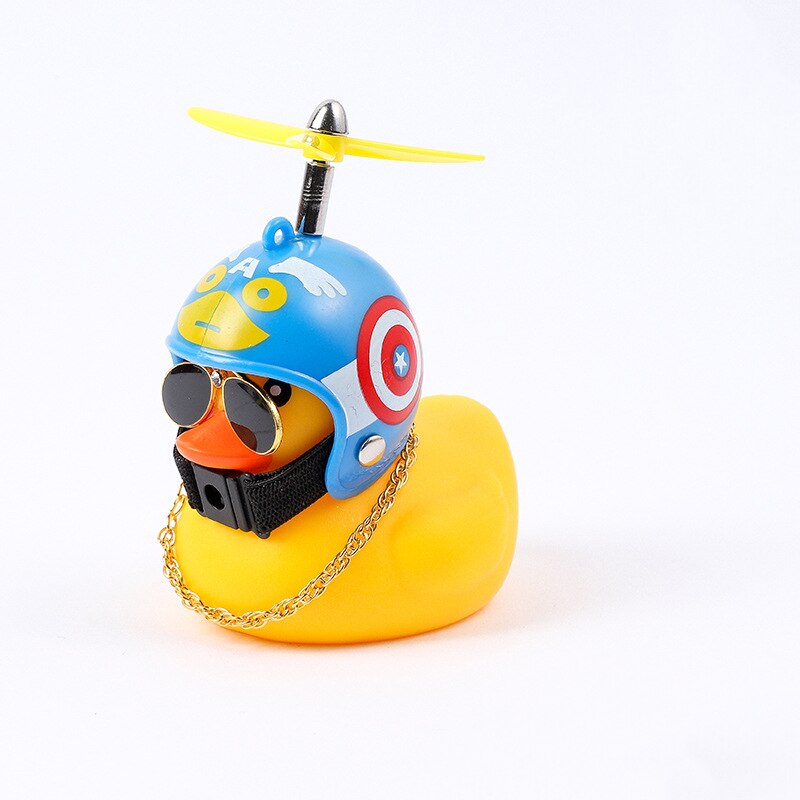 Yellow Duck Bicycle Bell Broken Wind Helmet Duck Bicycle Bells for Cycling with Lights