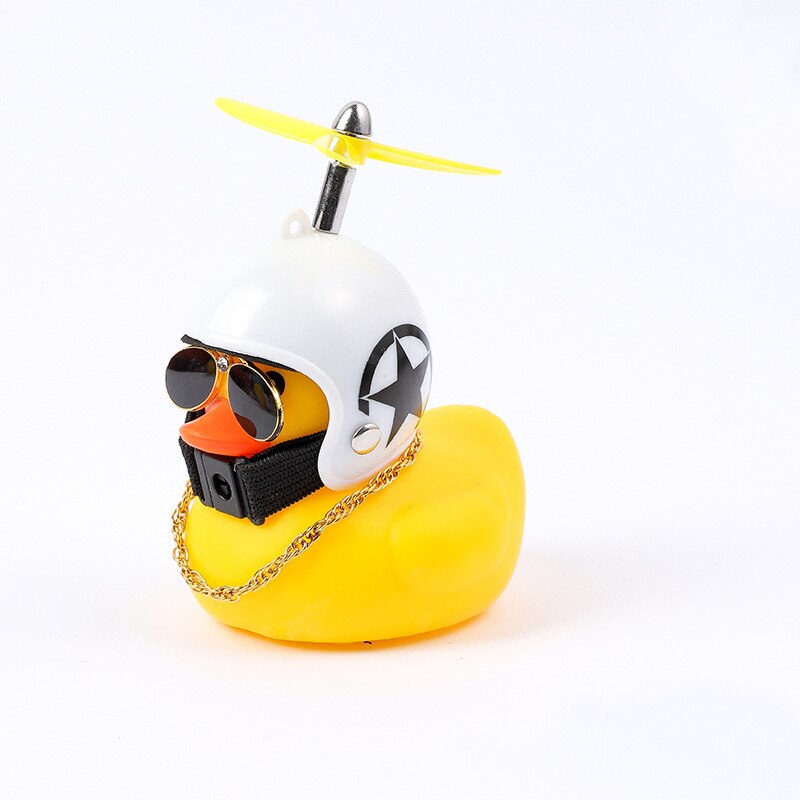 Yellow Duck Bicycle Bell Broken Wind Helmet Duck Bicycle Bells for Cycling with Lights