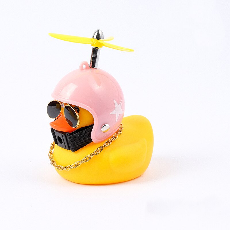 Yellow Duck Bicycle Bell Broken Wind Helmet Duck Bicycle Bells for Cycling with Lights