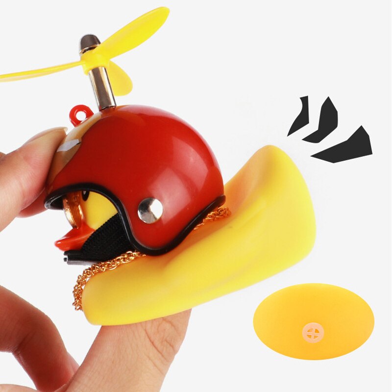 Yellow Duck Bicycle Bell Broken Wind Helmet Duck Bicycle Bells for Cycling with Lights